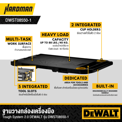 ฐานวางกล่องเครื่องมือ TOUGH SYSTEM 2.0 DEWALT รุ่น DWST08550-1