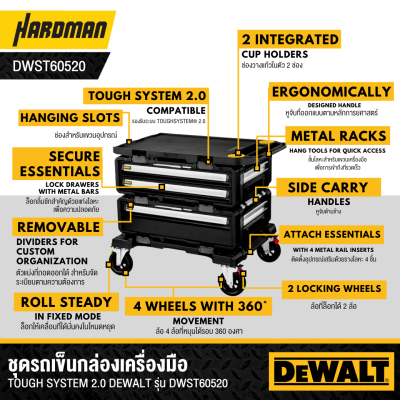 TOUGHSYSTEM® 2.0 DXL™ 4-in-1 Modular Workstation DWST60520