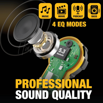 หูฟังบลูทูธไร้สาย PRO-X2 DEWALT รุ่น DXMA1902097E (ตัดเสียงรบกวน) หูฟังบลูทูธไร้สาย PRO-X2 DEWALT รุ่น DXMA1902097E (ตัดเสียงรบกวน)