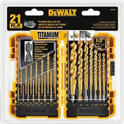 ดอกเจาะเหล็กไทเทเนียม 21 ชิ้น DEWALT รุ่น DE1361