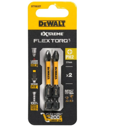 DEWALT 2-Piece Screwdriver Bit Set PH2 50 mm, Model DT70532T-QZ