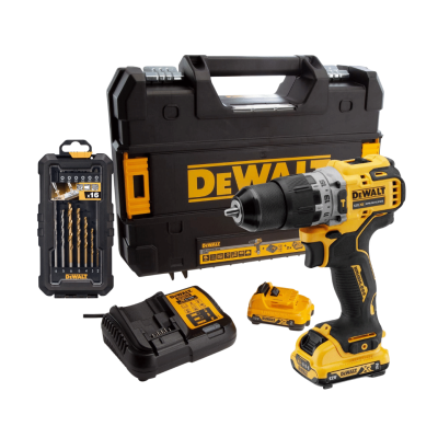 สว่านกระแทกไร้สาย 12V DEWALT รุ่น DCD706D2A-B1  (พร้อมแบตเตอรี่เเละแท่นชาร์จ)