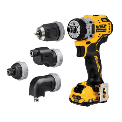 สว่านไขควงติดตั้ง Multi-Head (5 in 1) 12V Max DEWALT รุ่น DCD703D2-B1 (พร้อมแบตเตอรี่เเละแท่นชาร์จ)