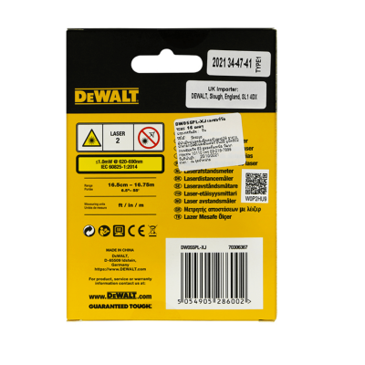 เครื่องวัดระยะเลเซอร์ 16 เมตร DEWALT รุ่น DW055PL-XJ 