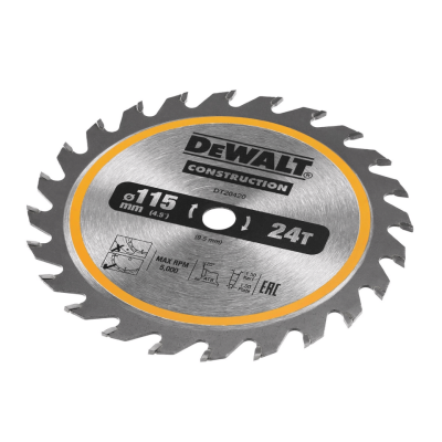 ใบเลื่อยวงเดือนตัดไม้ 115มม. 24 ฟัน DEWALT รุ่น DT20420-QZ