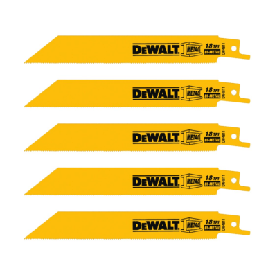 ใบเลื่อยไฟฟ้า 6 นิ้ว 18TPI DEWALT รุ่น DW4811 ( 5 ใบแพ็ค)