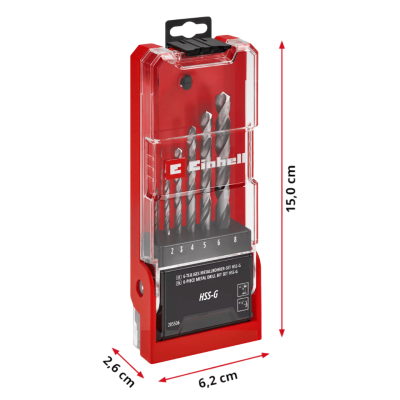 Einhell 6‑pc Metal Drill Bit Set HSS‑G