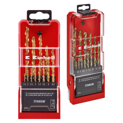 ชุดดอกสว่านเจาะเหล็ก EINHELL รุ่น HSS-TIN 13 ชิ้น