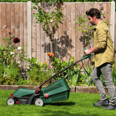 รถเข็นตัดหญ้าไฟฟ้า 34 ซม. BOSCH รุ่น Universal Rotak 34-405