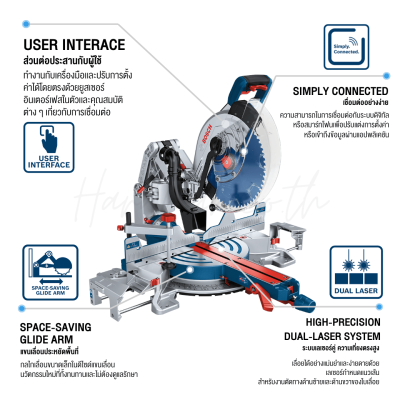 แท่นตัดองศาไร้สาย BITURBO 12 นิ้ว BOSCH รุ่น GCM 18V-305 GDC