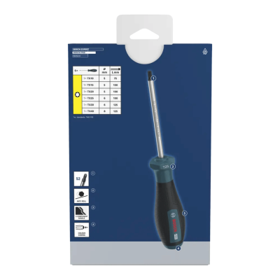 BOSCH PRO Screwdriver Torx Set, 6 pcs-1600A039PC