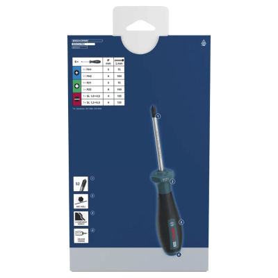 BOSCH 1600A039PD PRO Screwdriver PH/PZ/SL Set, 6 pcs