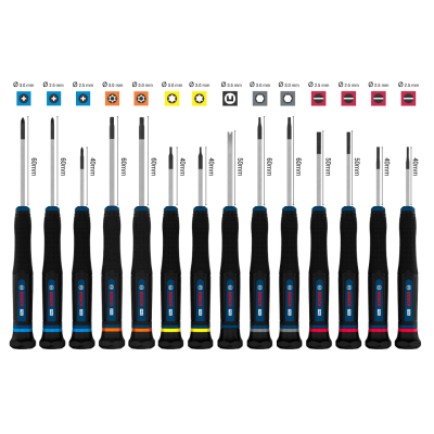 BOSCH 1600A039PN PRO Precision Screwdriver PH/SL/TX/TH/H Set, 14 pcs