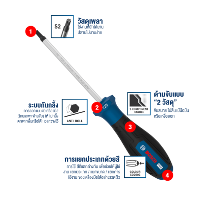 BOSCH PRO Screwdriver TX25 x 100 mm 1600A039SC