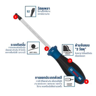 BOSCH Screwdriver Hexagon H6 x 125 mm 1600A039SX
