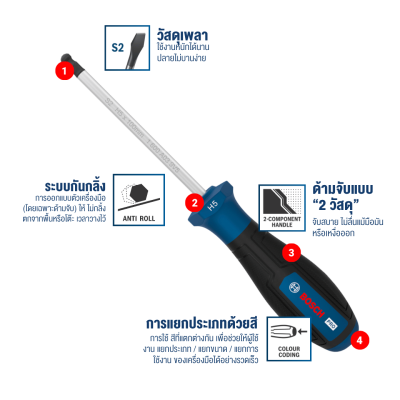 BOSCH PRO Screwdriver Hexagon H5 x 100 mm 1600A039SW