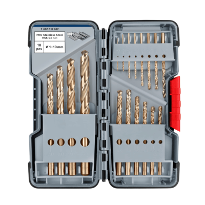 BOSCH PRO Stainless Steel HSS-Co Twist Drill Bit Set, 18 pcs