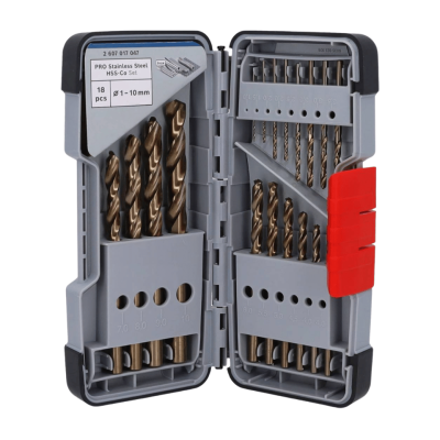 BOSCH PRO Stainless Steel HSS-Co Twist Drill Bit Set, 18 pcs