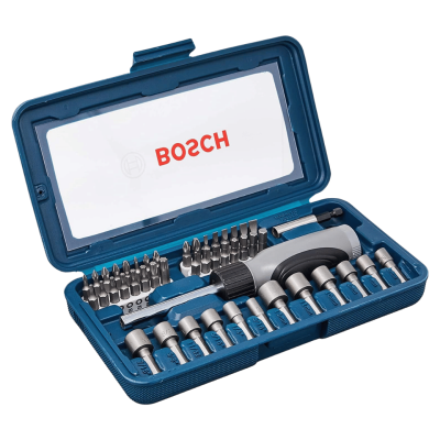 BOSCH Screwdriver Bit Set No.2607017399 (Pack 46 Pcs.), Blue
