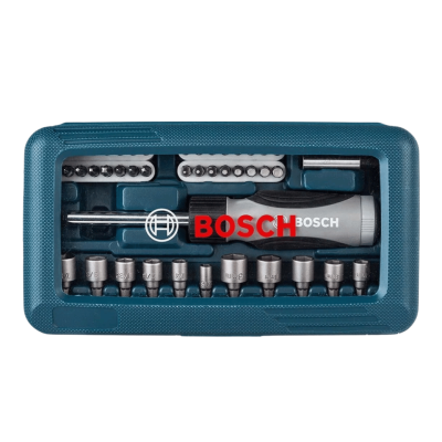 BOSCH Screwdriver Bit Set No.2607017399 (Pack 46 Pcs.), Blue