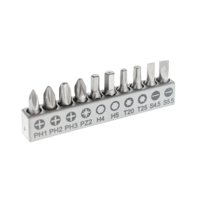 ชุดดอกไขควง 11 ชิ้น ข้อต่อพลาสติกแบบงอได้ 360 องศา ยาว 300mm BOSCH รุ่น 2608522377
