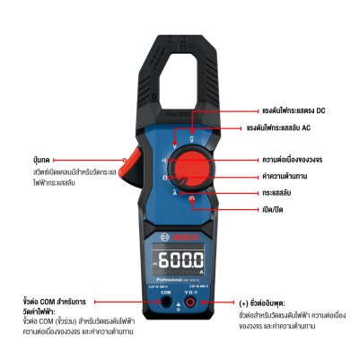 แคลมป์มิเตอร์ดิจิทัล BOSCH รุ่น GMC600-15