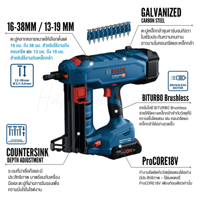 BOSCH GNB 18V-38 Cordless Concrete Nailer BOSCH GNB 18V-38 Cordless Concrete Nailer