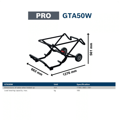 ขาตั้งโต๊ะเลื่อย BOSCH รุ่น PRO GTA50W ใช้กับรุ่น GTS 70-216, GTS 18V-70