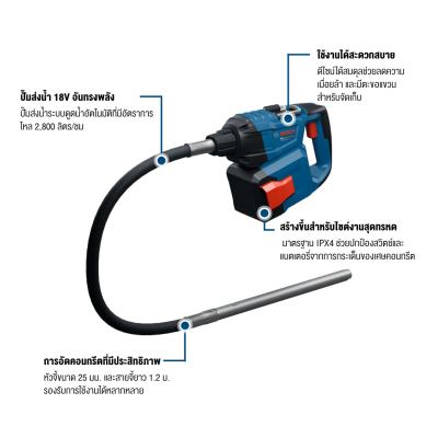 BOSCH PRO GVC18V-25-120D Concrete Vibrator Tool only