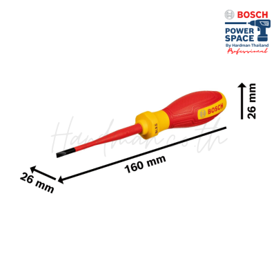 ไขควงปากแบนกันไฟ VDE 75 มม. BOSCH รุ่น SL 3.5x75