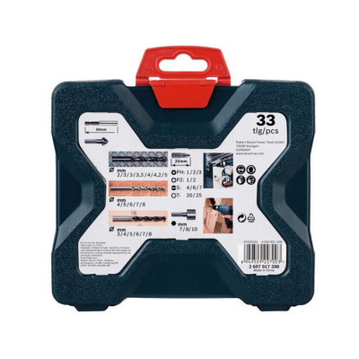 ชุดดอกสว่านเเละดอกไขควง 33 ชิ้น BOSCH รุ่น X-LINE 33 ชุดดอกสว่านเเละดอกไขควง 33 ชิ้น BOSCH รุ่น X-LINE 33