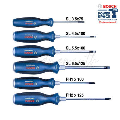 ชุดไขควงปากแฉกเเละปากแบน 6 ชิ้น BOSCH SL/PH