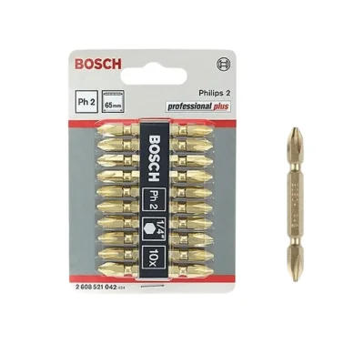 ดอกไขควงสี่แฉก 2 หัว 10 ชิ้น BOSCH รุ่น 2608521042