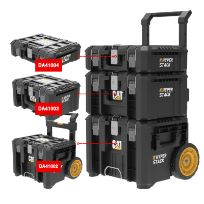 CAT DA41005 PLASTIC TOOL STORAGE BOX WITH WHEELS 3PCS