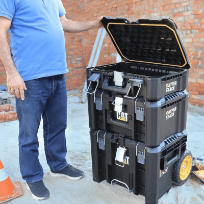 CAT DA41005 PLASTIC TOOL STORAGE BOX WITH WHEELS 3PCS