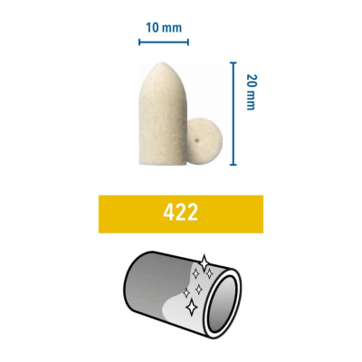 หัวขัดสักหลาด 3/8 นิ้ว DREMEL รุ่น 422 ( แพ็คละ 4 ชิ้น ) หัวขัดสักหลาด 3/8 นิ้ว DREMEL รุ่น 422 ( แพ็คละ 4 ชิ้น )