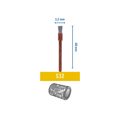 แปรงขัดสแตนเลส  3.2 mm  DREMEL รุ่น 532 (เเพ็คละ 3 ชิ้น)