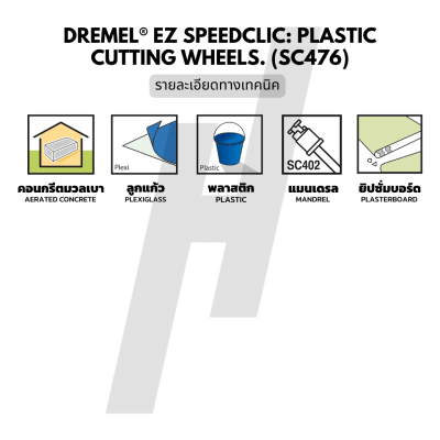 ใบตัด EZ LOCK 1 1/2" DREMEL รุ่น SC476 EZ (แพ็คละ 5 ชิ้น)