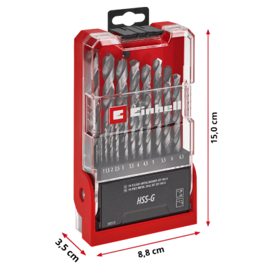 Einhell 19‑pc Metal Drill Bit Set HSS‑G