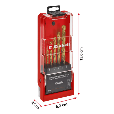 ชุดดอกสว่านเจาะเหล็ก EINHELL รุ่น HSS-TIN 6 ชิ้น