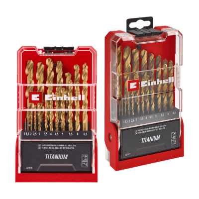 Einhell 19‑pc Metal Drill Bit Set HSS‑TIN