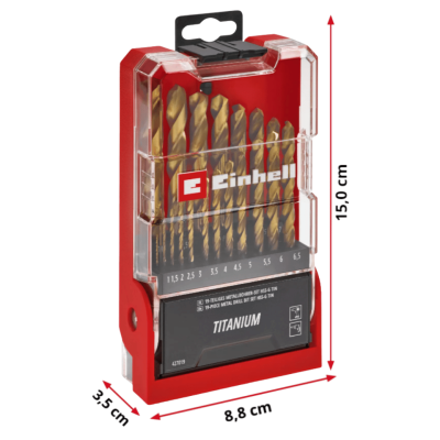 Einhell 19‑pc Metal Drill Bit Set HSS‑TIN