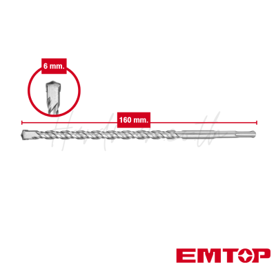 ดอกสว่านเจาะปูน 6x160 มม. EMTOP รุ่น EHDR10602