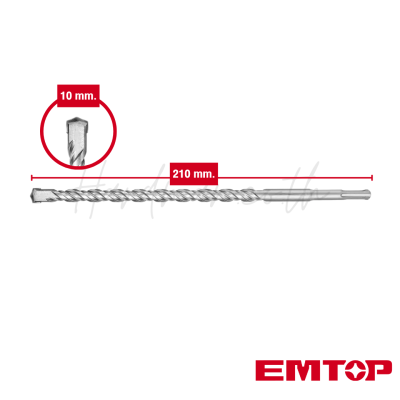 ดอกสว่านเจาะปูน 10x210 มม. EMTOP รุ่น EHDR11003