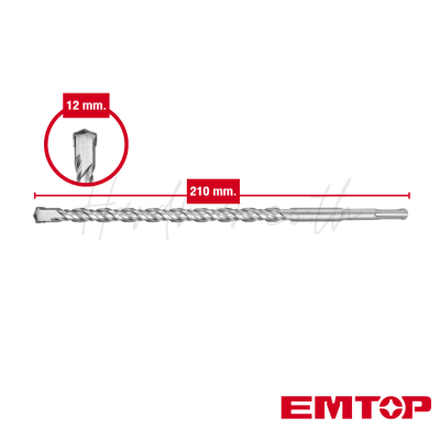 ดอกสว่านเจาะปูน 12x210 มม. EMTOP รุ่น EHDR12003