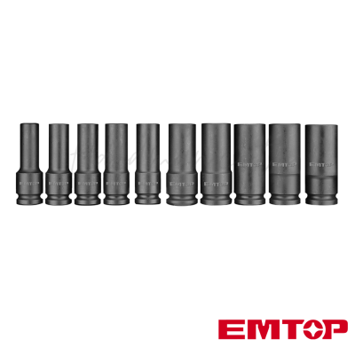 1/2" Deep Impact Socket Set EMTOP Model EMSS12102L