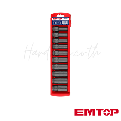 1/2" Deep Impact Socket Set EMTOP Model EMSS12102L