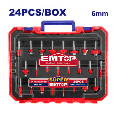 EMTOP ERRT24062 24-Piece Router Bit Set
