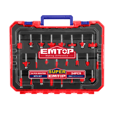 EMTOP ERRT24082 24-Piece Router Bit Set 8 mm.
