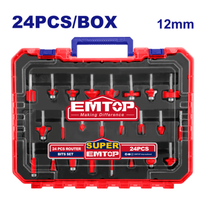 EMTOP ERRT24122 24-Piece Router Bit Set 12 mm.